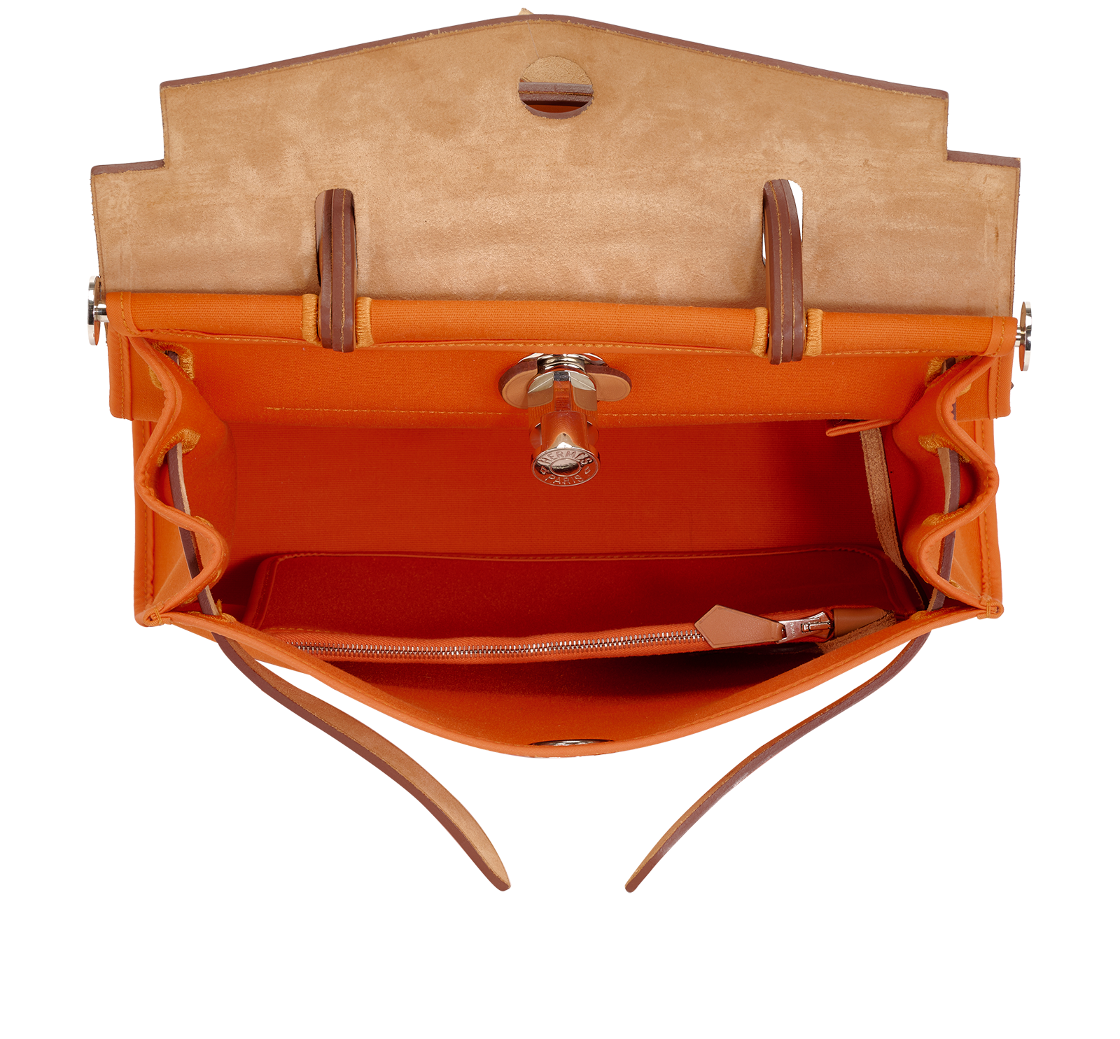 Herbag 31, &pound;2,200, Handbags, Brown/Orange, Canvas/Leather, Other view